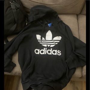 Black adidas trefoil hoodie